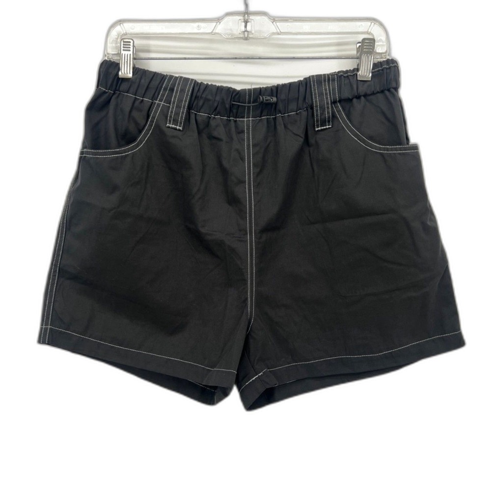New In Pull‎ On Stretchy Swim Style Casual Shorts Beachy Size Large Black